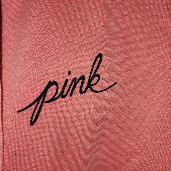 PINK‎ Victoria's Secret Coral Hoodie zipper jacket sz small - Picture 11 of 12